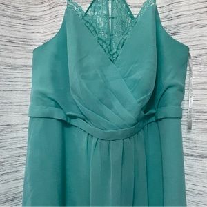 Turquoise, chiffon dress